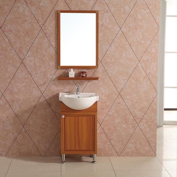 Ensemble de meubles de salle de bain sur pieds:meuble sous Vasque, Vasque céramique, Miroir avec tablette