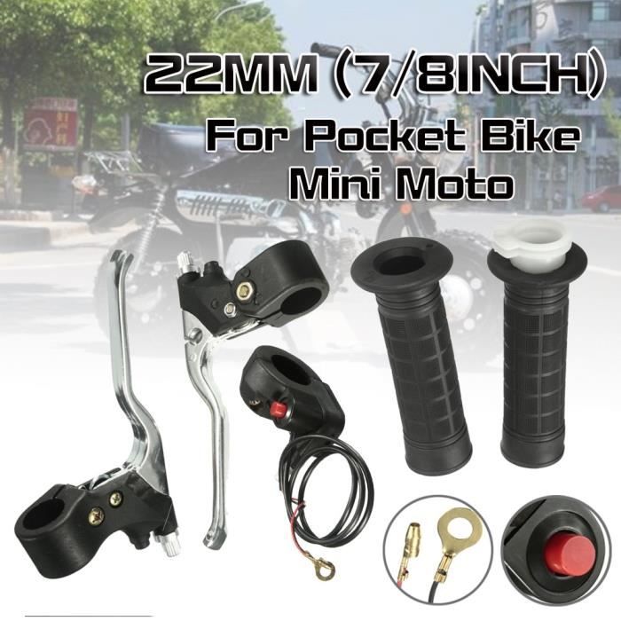Pièces Auto,Levier de frein à gaz, 22mm, 7-8 pouces, 1 ensemble, poignée, interrupteur marche-arrêt, pour Pocket Bike, Mini Moto