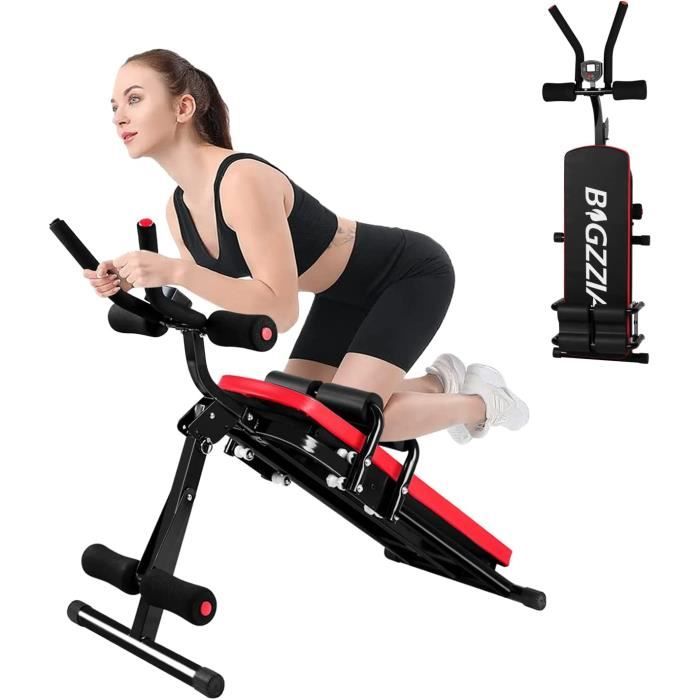 BIGZZIA Appareils Abdominaux Pliable, Crunchs Pliable Fitness, Poids Max 150kg, avec Compteur Ajustable, Reformeur 5 Minutes