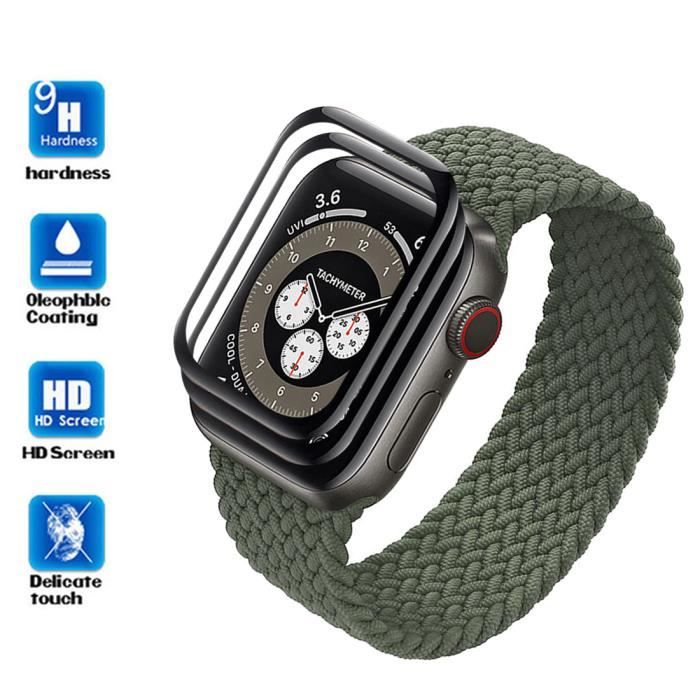 2 PCS Couverture Complète Apple Watch Edition Series 6 (1.78-) 44mm Protecteur d'écran HD Transparent Verre Trempé Protection Film