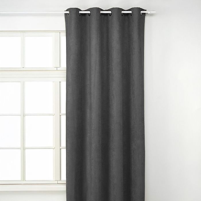 Rideau Uni Aspect Suédine Gris Foncé 145 x 260 cm