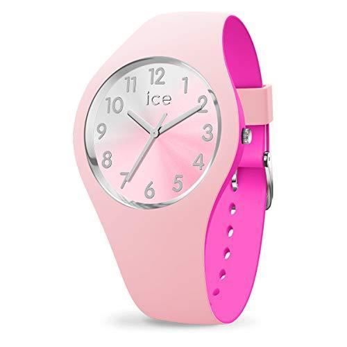 Ice Watch Ice Duo Chic Pink Silver Montre Rose pour Femme avec Bracelet en Silicone 016979 (Small)