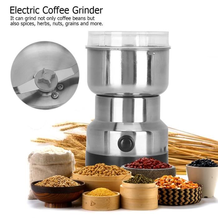 ELEC-Lv.life☀Moulin à Épices en Grains de Café Électrique avec Lames en Acier Inoxydable EU 220V☀GOL