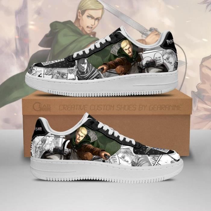 Baskets Anime AOT Scout Erwin Attack On Titan Mixed Manga Chaussures de course pour Homme Femme