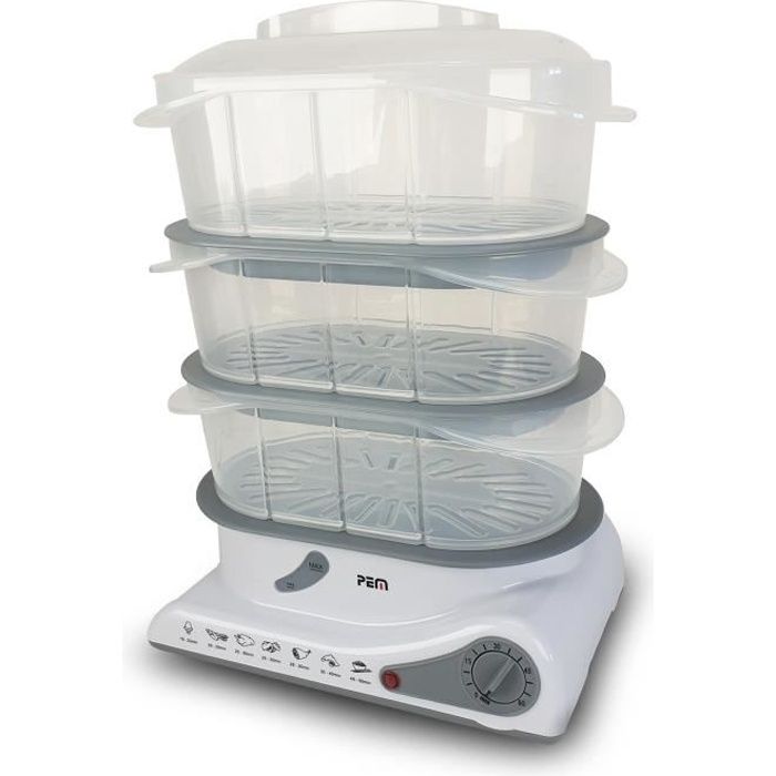 Cuiseur vapeur 3 étages 3.5L 850W