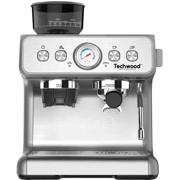 Techwood Cafetière Expresso INOX avec Broyeur
