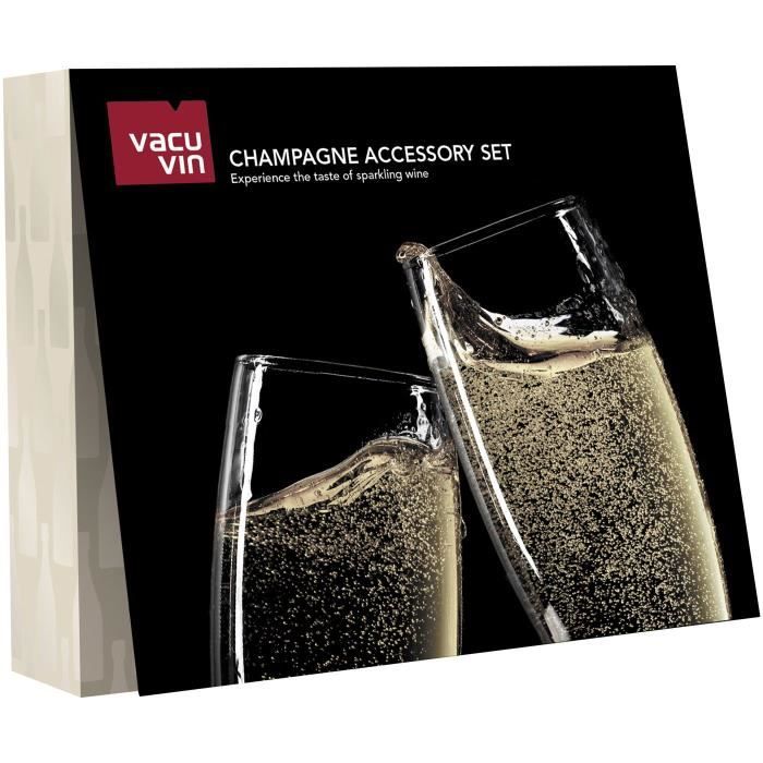 VACU VIN Coffret accessoires à Champagne - 3 pièces