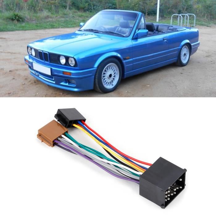VINGVO Harnais stéréo Adaptateur d'autoradio Câble de faisceau stéréo Prise ISO pour E36 E46 E39