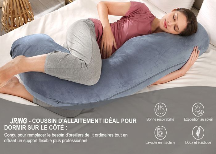Coussin de Grossesse en J Coussin d'allaitement Oreiller pour Support