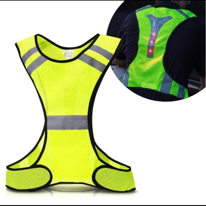 LED Gilet de Sécurité - Gilet avec Bandes Réfléchissantes et Sangle Réglable pour Vélo Course Moto LED Gilet de Sécurité - Gilet avec Bandes Réfléchissantes et Sangle Réglable pour Vélo Course Moto