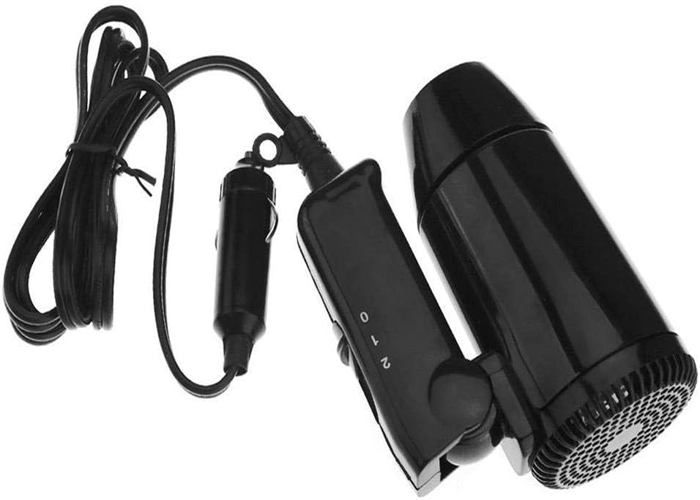 Sèche-cheveux voiture 12V Sèche-cheveux compact pliable Voyage Camping Sèche-cheveux Allume-cigare Chargeur