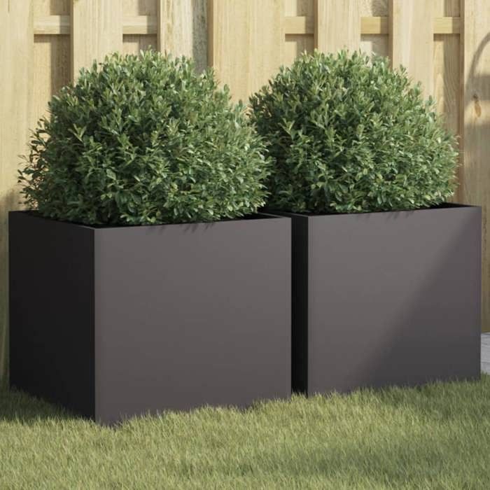 vidaXL Jardinières hexagonales acier 2 pcs 46x45 cm - vue 8