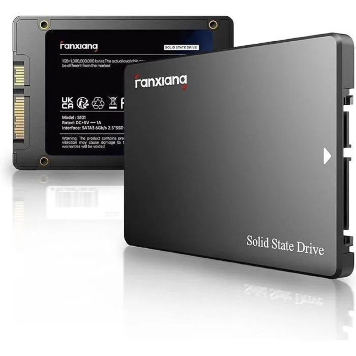 Disque SSD interne Fanxiang S101 1 To SATA III 6 Gbit/s 25 550 Mo/s 3D NAND pour ordinateurs portables et de bureau