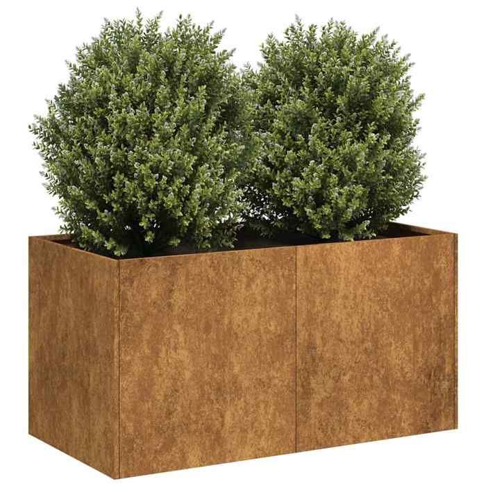 vidaXL Jardinière acier inoxydable Rouillé - vue 2