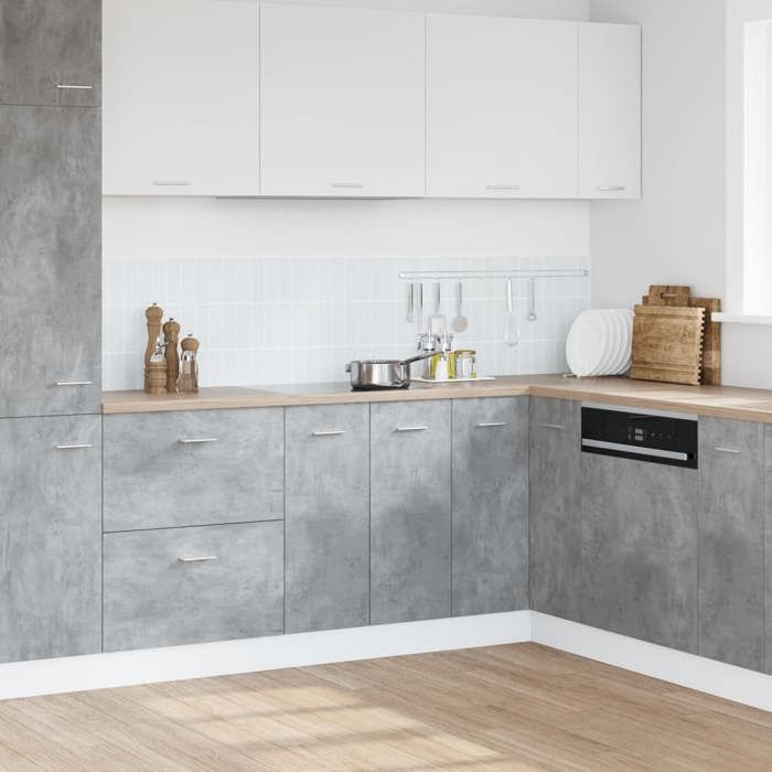 RemiseArmoire de plancher dévier Lyon - Buffet Bahut de cuisine/Meuble bas - gris béton 80x46x815 cm JILIMAISON2025 7873479