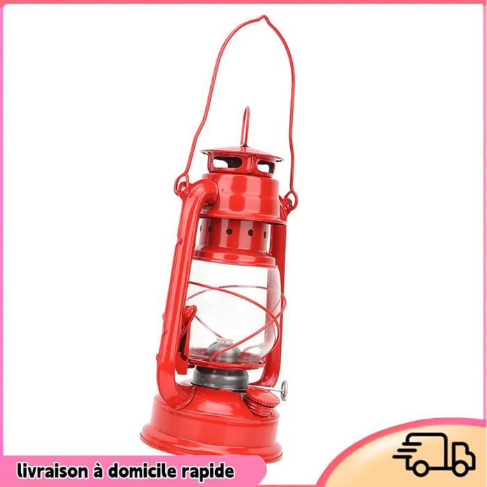Lampe à pétrole - DILWE - Vintage - Fer - Intérieur - Bleu/Rouge