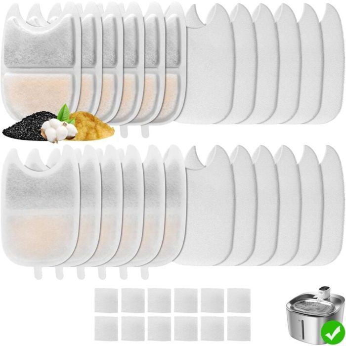 Comparer les prix de Filtre Fontaine à Eau - FEELNEEDY - YPD-C004 - 12 Pièces - 4L - Pour Chats