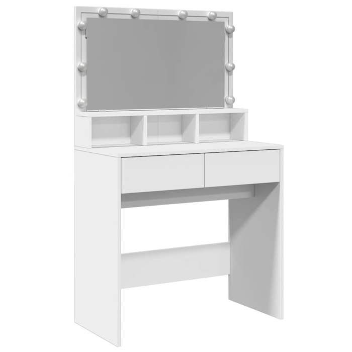 CLARENCE® Coiffeuse avec LED - Contemporain - Pour femmes/filles - blanc 80x41x1345 cm FR139