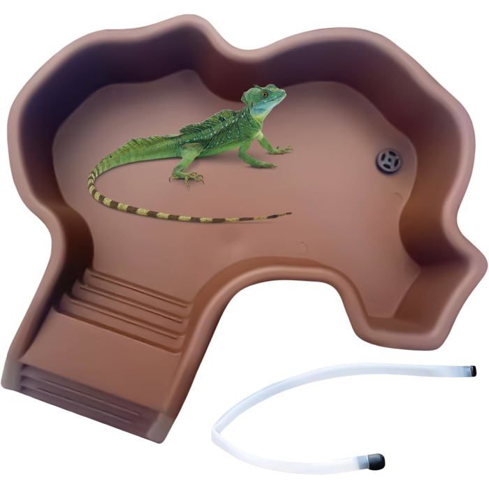 Comparer les prix de Piscine pour Tortues - Abreuvoir pour Reptile avec Rampe dAccèsBac de Trempage Aménagement Nettoyage Facile Égouttage