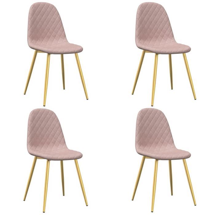 “Winter SaleTOP Chaise de cuisine Rose - Chaises à manger lot de 4 Rose Velours PRO99703