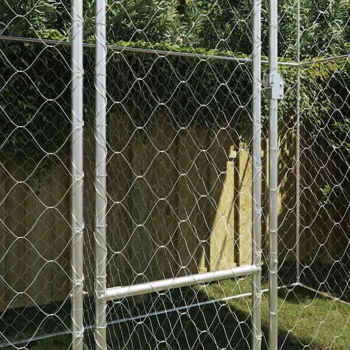Cage pour chien extérieure - BURKE - 400x200x256 cm - Acier galvanisé - Argent - Résistant aux intempéries