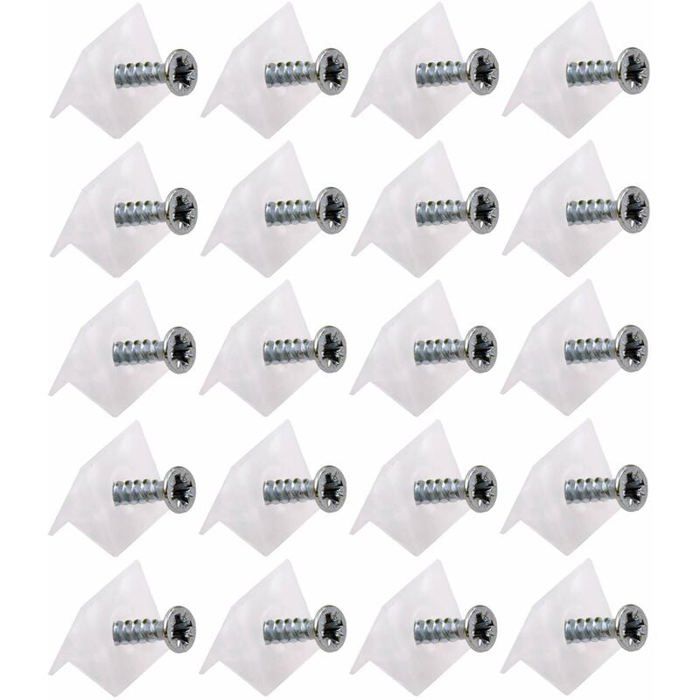 20x Taquet de renfort plastique transparent à vis Etagère Meuble Tiroir Cale Support Tablette Plateau Caisson Label