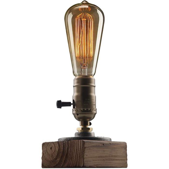 Lampe de bureau industrielle steampunk lampe de bureau rétro steampunk en tuyau ampoule Edison E27.