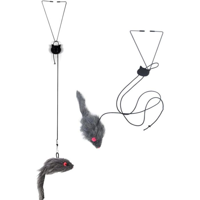 2 Pcs Jouet Chat Interactif Porte Suspendue Souris Jeu DIntérieur Attrayant Pour Chaton Pour LExercice Et Le Divertissement Des