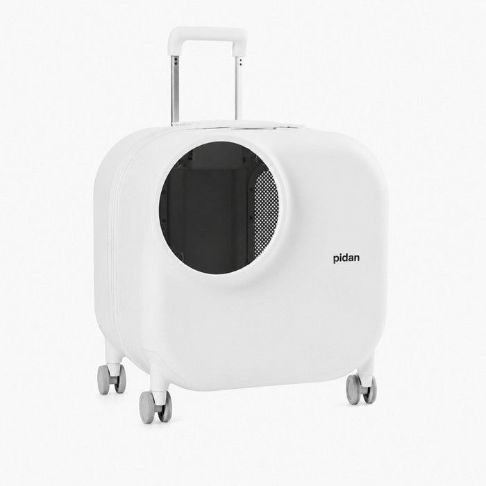 pidan Caisse de transport ventilée à roulettes pour chat et petit chien avec LED et poignée télescopique