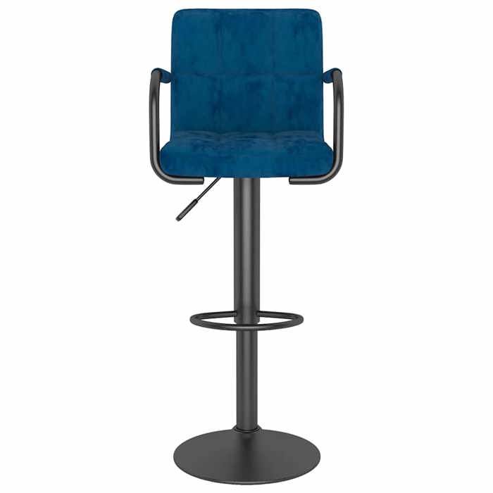 Tabouret de bar - vidaXL - bleu - velours - Pivotant à 360° - Hauteur réglable - Avec accoudoirs - Repose-pieds intégré 88505