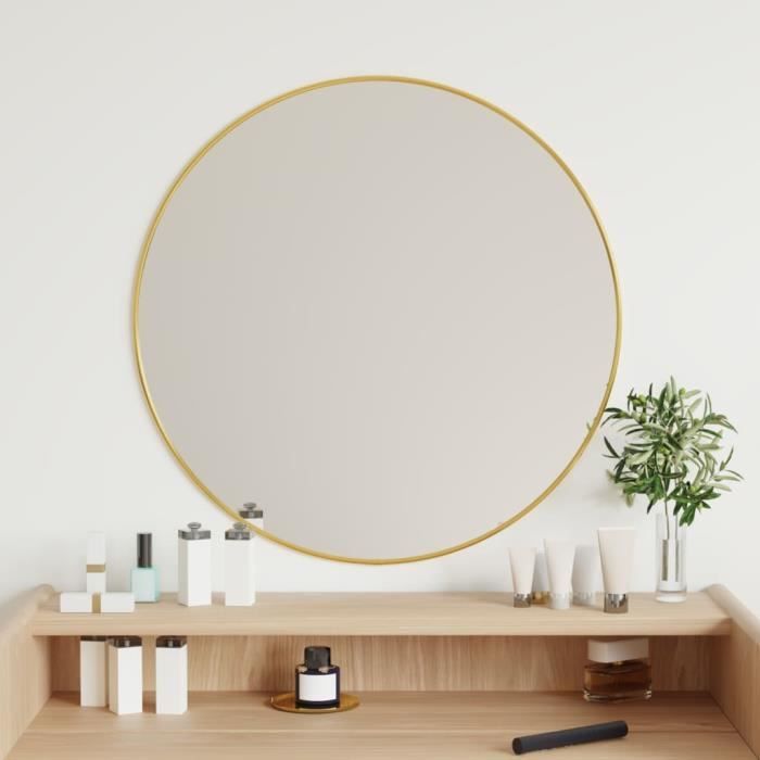 Miroir mural Doré Ø 60 cm Rond-AKO7677430613525