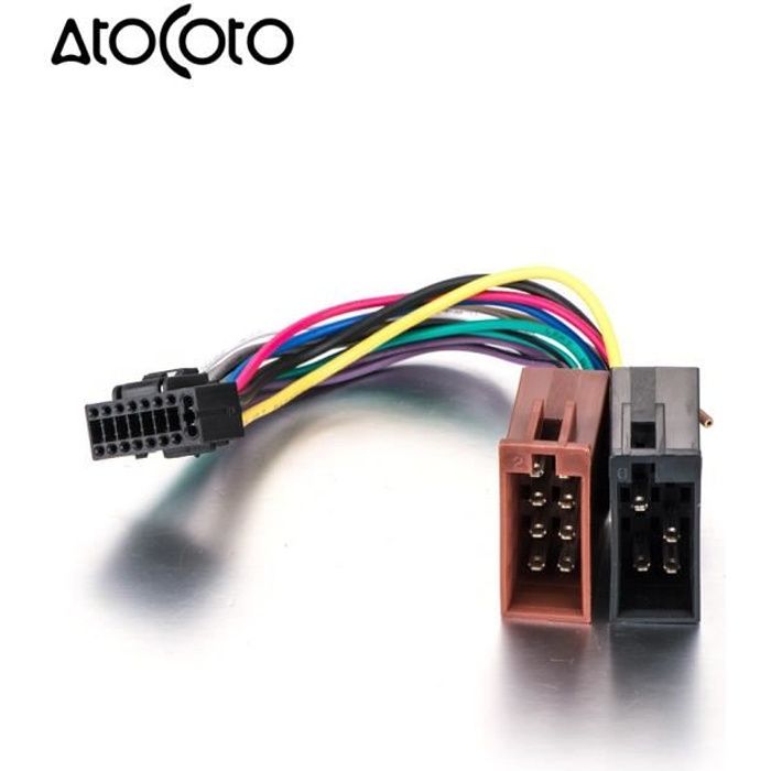 Auto radio Câble Adaptateur Connecteur 16 broches d'alimentation haut-parleur autoradio DIN ISO 