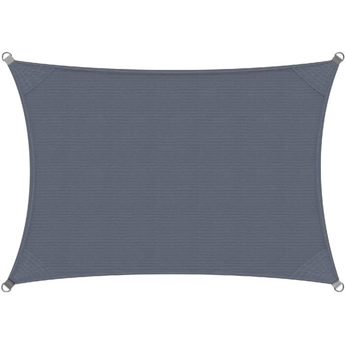 Voile D'ombrage Triangulaire Anthracite 5x6x6 M - PEHD, Protection UV 90%, Résistante, Pour Jardin/terrasse