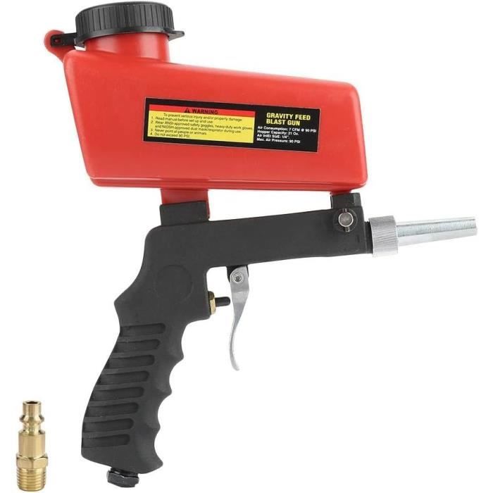 Pistolet De Sablage Pneumatique + Tuyau - Kit Complet Pour Rouille Et Peinture
