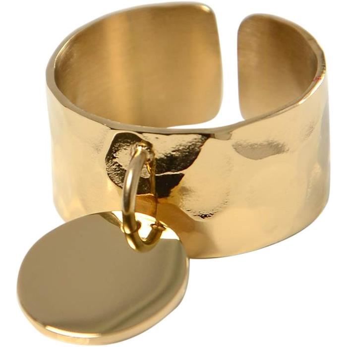 Bague Breloque Gravure Personnalisable Ajustable En Acier