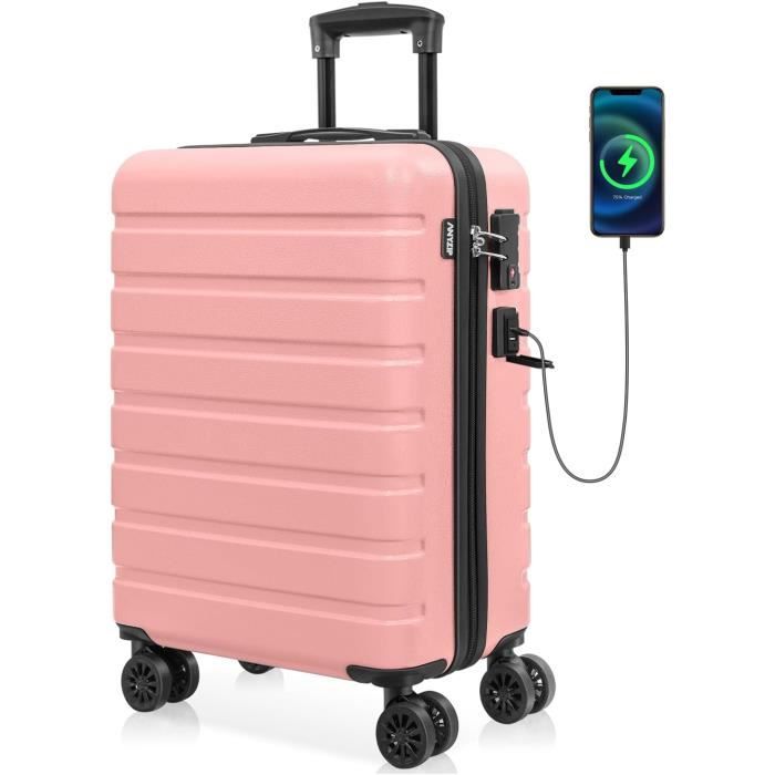 Malette de rangement, Haute qualité ABS bagages TSA serrure 4 roues cabine  valise Spinner roues conception