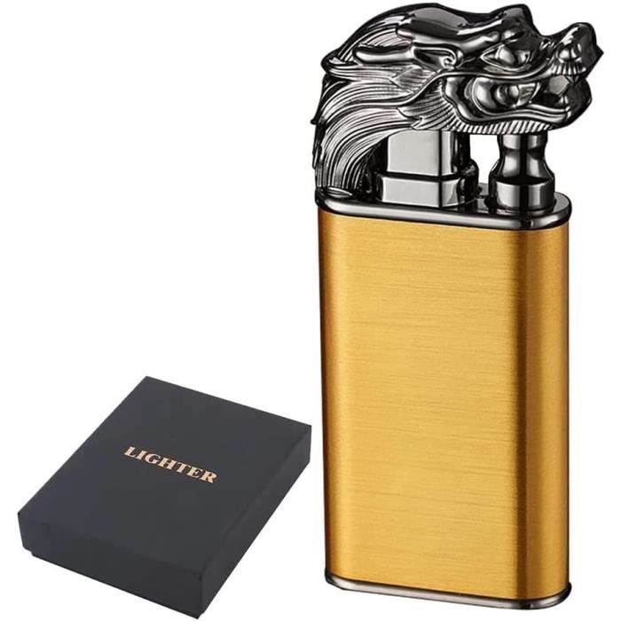 2 Briquets Tempête Double Flamme - Jet Flamme Coupe-Vent - Rechargeable - Pour Camping Et Extérieur