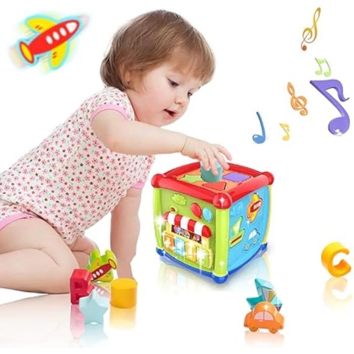 Cube D'Éveil Smoby Little Explor - 13 Activités - Trieur Formes/Boulier - Dès 12 Mois