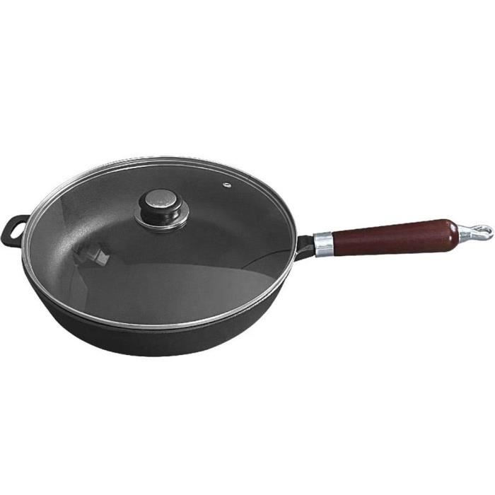 Poêle en fonte - Krisberg KS2568 - 30 cm - Couvercle inclus - Compatible tous feux
