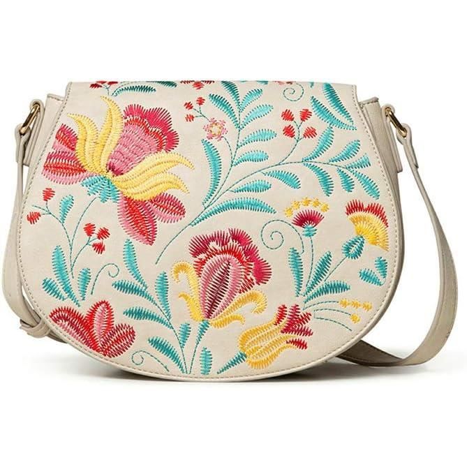 Sac Bandouliere Ethnique Femme En Simili Cuir Avec Broderie Florale 20Saxp87 Taille 19 Cm u2782 Blanc Crudo Cdiscount Bagagerie Maroquinerie