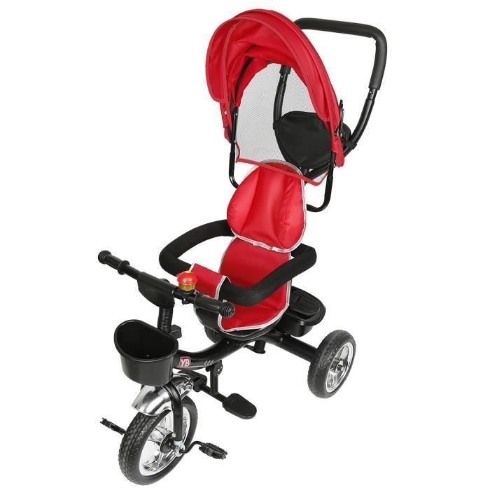 HUANSEE Tricycle Evolutif 4 en 1 rouge Poussette V lo Enfant de 1