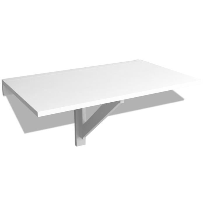 Tables Pliantes Table Murale Rabattable 100 X 60 Cm Blanc Achat