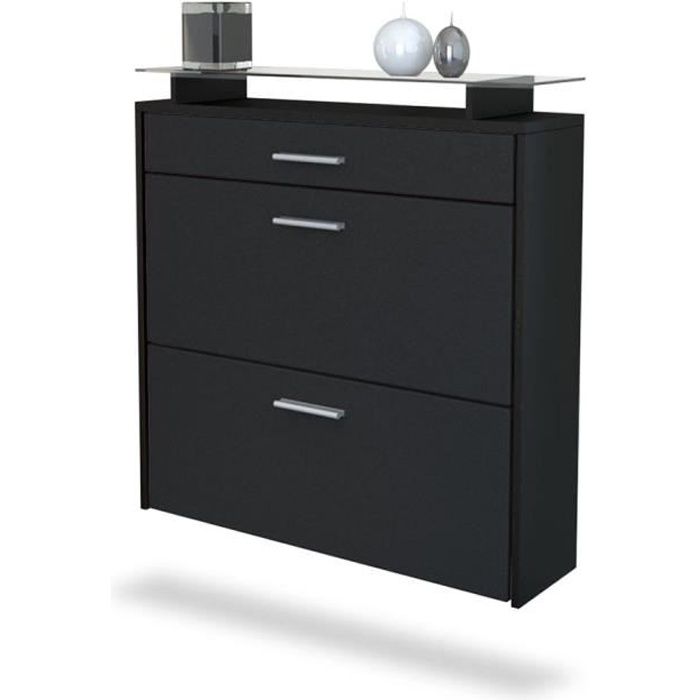 Meuble à chaussures Malea en Noir mat Noir mat Achat / Vente meuble