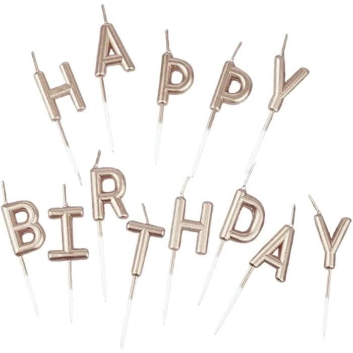 Happy Birthday Bougies Lettres, 13 Colorées Bougies Alphabet