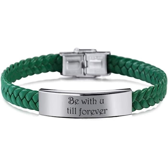 Bracelet Homme Personnalisé Avec Photo Et Prénom - Gravure Sur Acier Inoxydable - Cadeau Pour Père, Mari, Petit-Ami - Fête Des Pères, Saint-Valentin, Noël