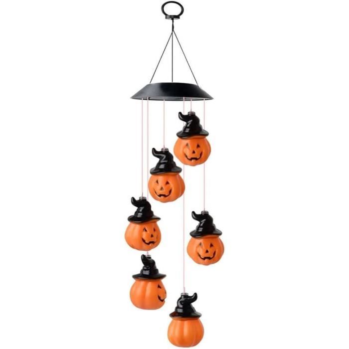 9 Carillons éoliens Halloween En Bois - DIY Enfant, Motifs Chauve-souris, Citrouille, Fantôme, Décoration Suspendue