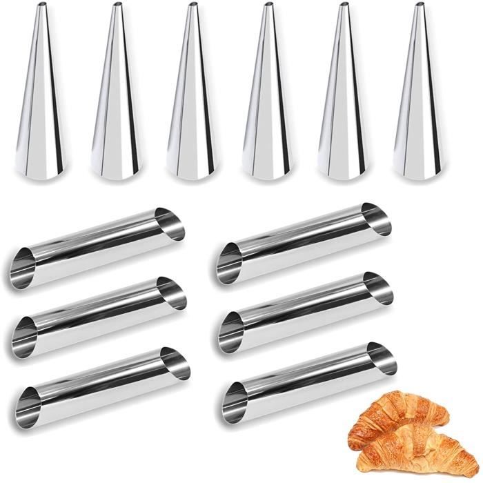 Cannoli Moule Set,12PCS moules à Cornets Tubes en Acier Inoxydable,Cône ...