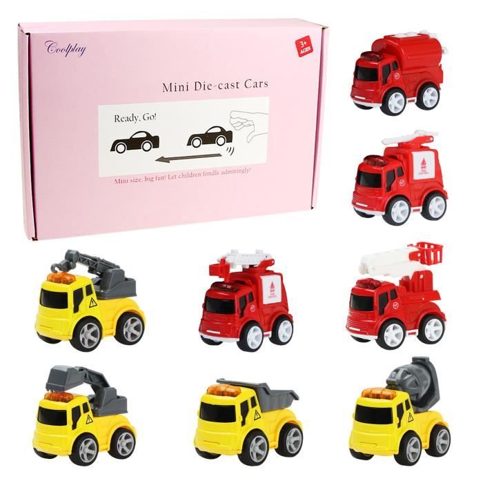 12 Pièces Voitures Miniatures à Friction - Set Métal Et Plastique Pour Enfants - Voitures Cascade Sautantes