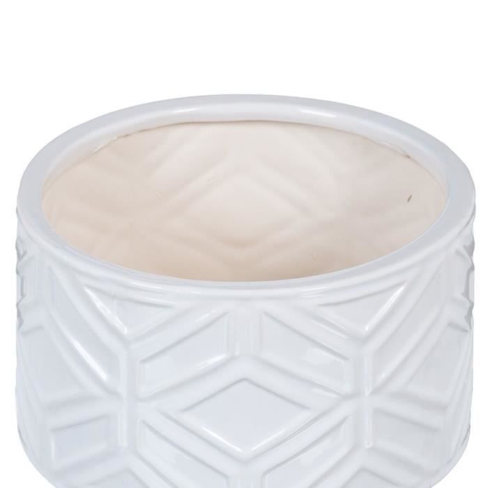 Cache pot chouette hibou céramique blanche