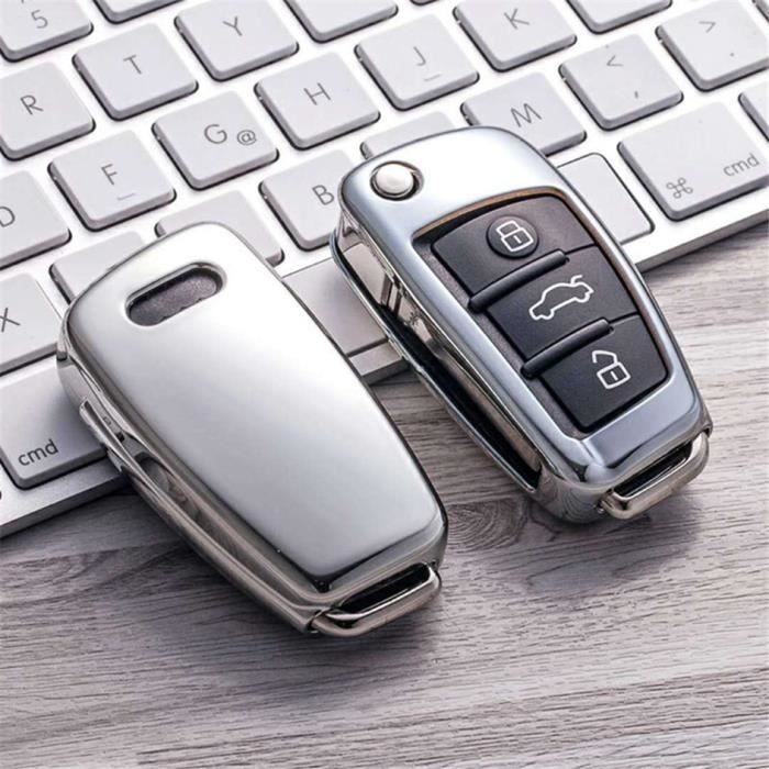 Coque De Clé Voiture En TPU - Pour Peugeot 208, 308, 3008, 508, 5008 & Citroën C4, DS4, Etc. - Protection Boutons (Noir)